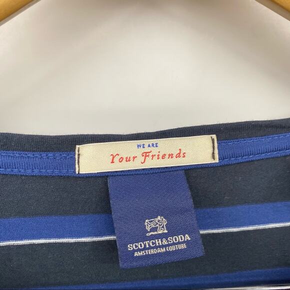 Scotch & Soda Women's Blue Black Striped Long Sleeve Top M - Picture 5 of 7